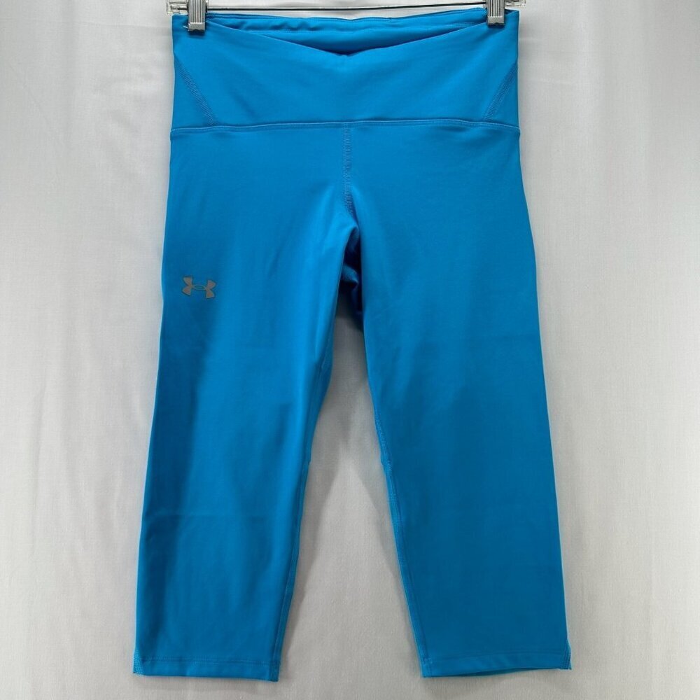 Under Armour Capri Leggings Womens M Compression Mid-Rise Yoga Athleisure Blue